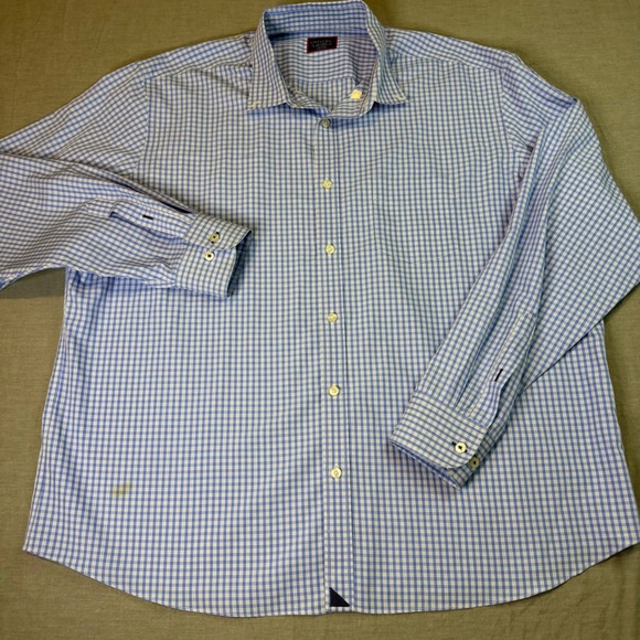 UNTUCKit Other - UNTUCKit Button Down Shirt Mens XXL Blue Gingham Good Relaxed Fit Wrinkle Free